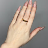 Liquid metal ring design. 14k gold plate over recycled zinc.