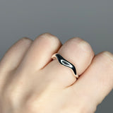 Liquid metal ring design. Sterling silver plate over recycled zinc.
