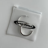 LARGE TUBE HOOPS SILVER