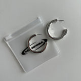MEDIUM TUBE HOOPS SILVER