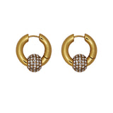 ANON CRYSTAL HOOPS GOLD