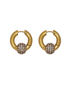 ANON CRYSTAL HOOPS GOLD