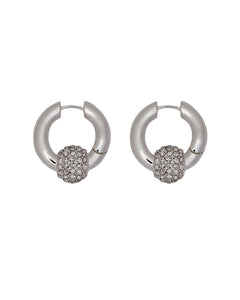 ANON CRYSTAL HOOPS SILVER