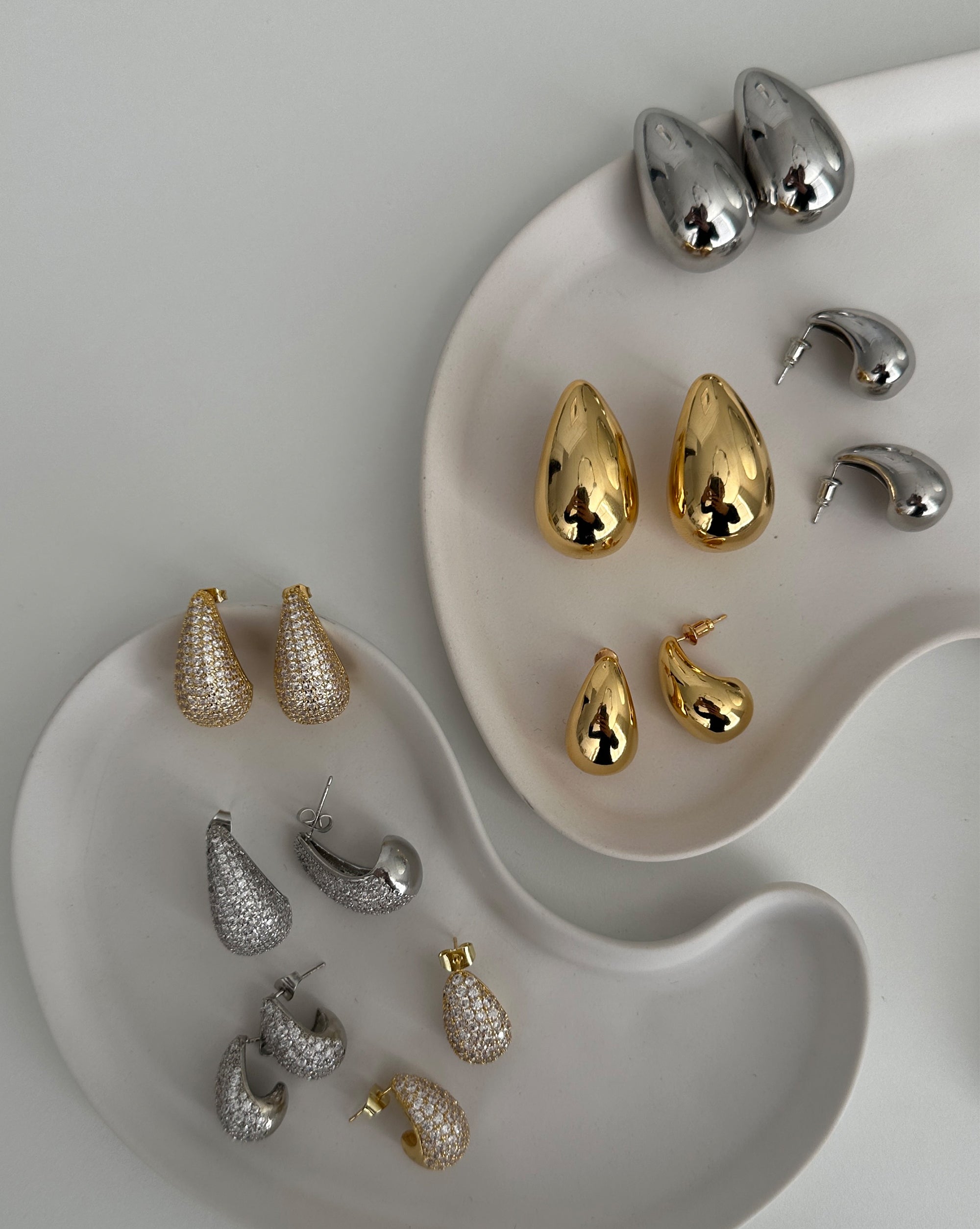 Large gold discount teardrop earrings