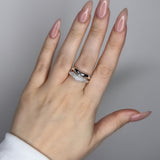 Liquid metal ring design. Sterling silver plate over recycled zinc.