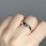 Liquid metal ring design. Sterling silver plate over recycled zinc.