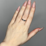 Liquid metal ring design. Sterling silver plate over recycled zinc.